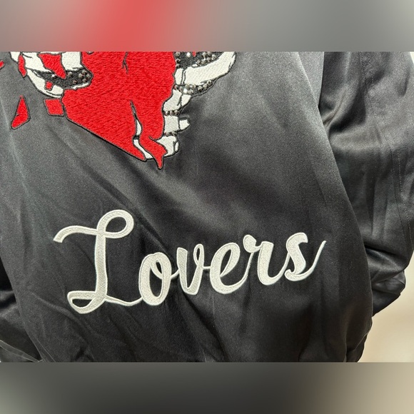 EUC Amiri Lovers Silk Striped Embroidered Bomber Jacket - Picture 6 of 16